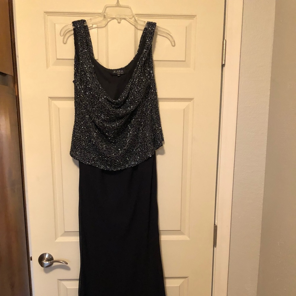 Navy Sequin Sleeveless Dress